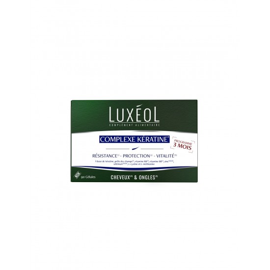 Подкрепа за химически третирана и изтощена коса - Luxéol формула с кератин, 90 капсули
