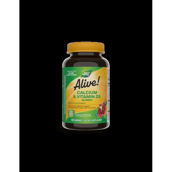 Alive! Calcium + D3 Gummies / Алайв! Калций + D3, 60 желирани таблетки Nature’s Way