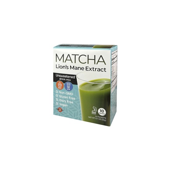 Матча с екстракт от лъвска грива, Matcha Lion’s Mane Extract, 10 пакетчета