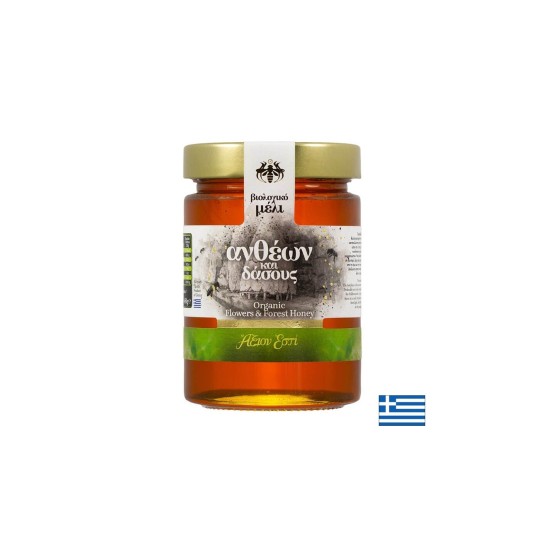 Органичен цветен и горски мед от Гърция, 450 грама