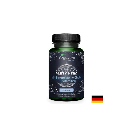 Party Hero - електролити, витамини В, холин и билки - При умора, недоспиване и махмурлук, 60 таблетки
