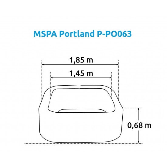 Надуваемо джакузи Portland, квадратно, 6 места | MSPA