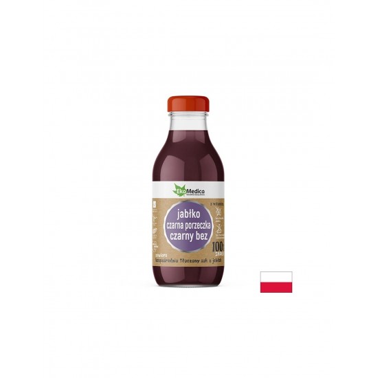 Ябълка + Касис + Черен бъз – Имуностимулант с витамин C, сок 300 ml Ябълка + Касис + Черен бъз – Имуностимулант с витамин C, сок 300 ml