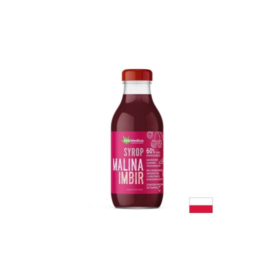 Малина + Джинджифил + Ацерола – За храносмилане и имунитет, сироп 300 ml