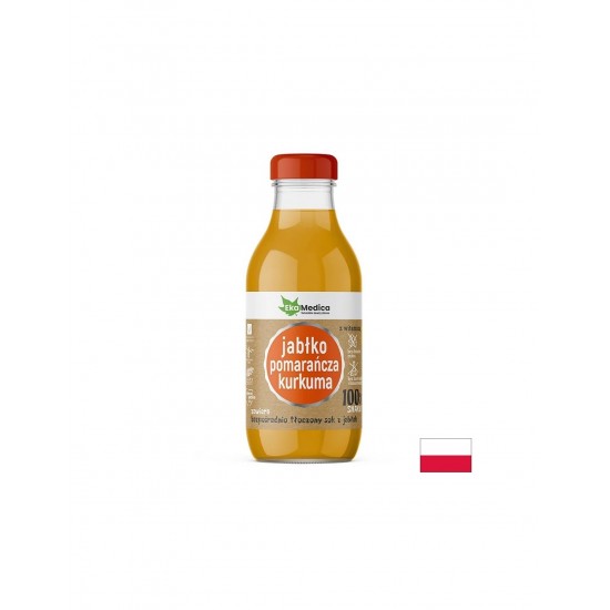 Ябълка + Портокал + Куркума – Тонус и антиоксидантна подкрепа, сок 300 ml Ябълка + Портокал + Куркума – Тонус и антиоксидантна подкрепа, сок 300 ml
