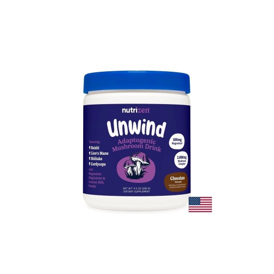 Рейши + Лъвска грива + Магнезий – Спокоен сън и нервен баланс, 258 g прах с вкус на шоколад