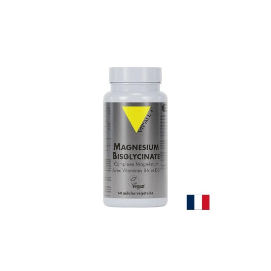 Магнезий (бисглицинат) + Витамини B6 и D3 – За мускули и кости, 60 капсули