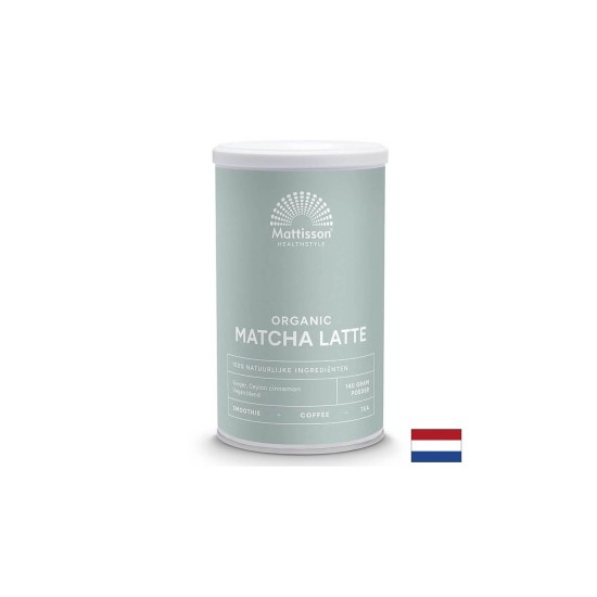 Лате с матча, джинджифил и цейлонска канела Био, 140 g прах Mattisson Healthstyle