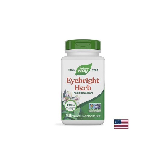 Eyebright Herb - Очанка – билка за здрави очи, 430 mg, 100 капсули  Nature’s Way Eyebright Herb - Очанка – билка за здрави очи, 430 mg, 100 капсули  Nature’s Way