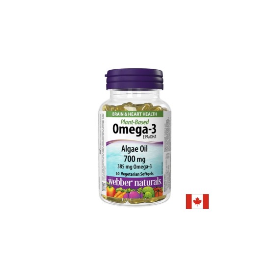 Омега-3 (веган) – За ясна мисъл, памет и сърдечна функция, 385 mg, 60 капсули