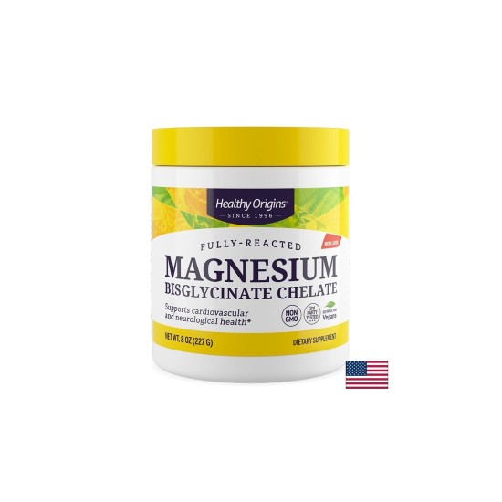 Магнезий бисглицинат хелат Срещу мускулни крампи, схващания и стрес 200 mg, 227 g прах