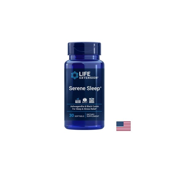 Ашваганда 120 mg + Черен кимион 200 mg – Спокоен сън и балансирана нервна система, Serene Sleep, 30 капсули