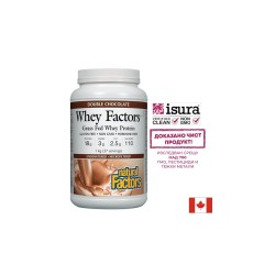 Whey Factors® Grass Fed Whey Protein - Суроватъчен протеин изолат с вкус на шоколад, 1 kg прах Natural Factors