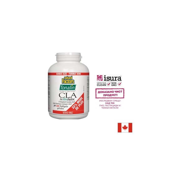 Tonalin® CLA the Slim Factor® / Тоналин® КЛА 1000 mg, 120 софтгел капсули Natural Factors Tonalin® CLA the Slim Factor® / Тоналин® КЛА 1000 mg, 120 софтгел капсули Natural Factors