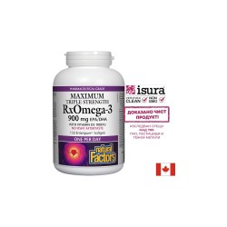 RX Omega-3 Maximum Triple Stength 1425 mg (тройна концентрация 900 mg EPA DHA) + витамин D3 1000 IU, 150 софтгел капсули Natural Factors