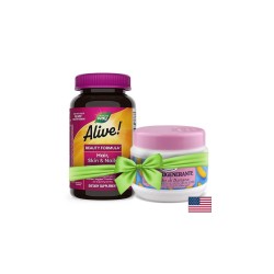 Alive! Hair, Skin & Nails Multivitamin Gummy Premium Formula / Алайв! Коса, кожа и нокти - премиум формула, 60 желирани таблетки Nature’s Way