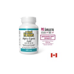 Алфа липоева киселина 600 mg + витамин В1 и В2, 60 V капсули Natural Factors