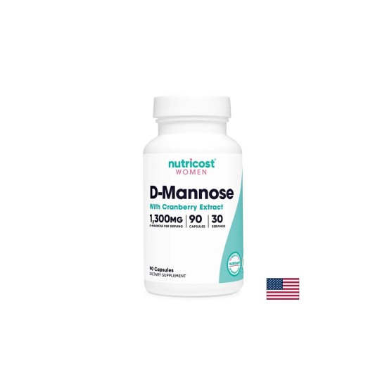 D-маноза 1300 mg + Червена боровинка 500 mg – Уринарно здраве (формула за жени), 90 капсули D-маноза 1300 mg + Червена боровинка 500 mg – Уринарно здраве (формула за жени), 90 капсули