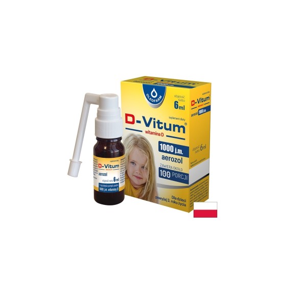 Витамин D3 – За здрави кости, зъби и имунна защита, 1000 IU, 6 ml спрей