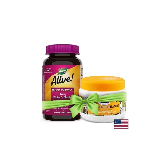 Alive! Hair, Skin & Nails Multivitamin Gummy Premium Formula / Алайв! Коса, кожа и нокти - премиум формула, 60 желирани таблетки Nature’s Way