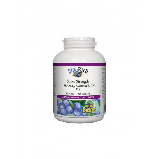 BlueRich® Blueberry Concentrate 36:1/ Синя боровинка супер концентрат 500 mg х 180 софтгел капсули
