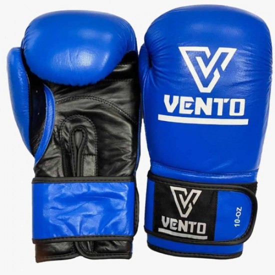 Боксови ръкавици VENTO, изработени от естествена кожа, 10 OZ, сини 31070403