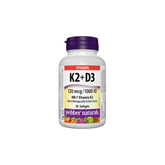 Vitamin K2 + D3 / Витамин К2 120 µg + D3 1000 IU, 30 софтгел капсули