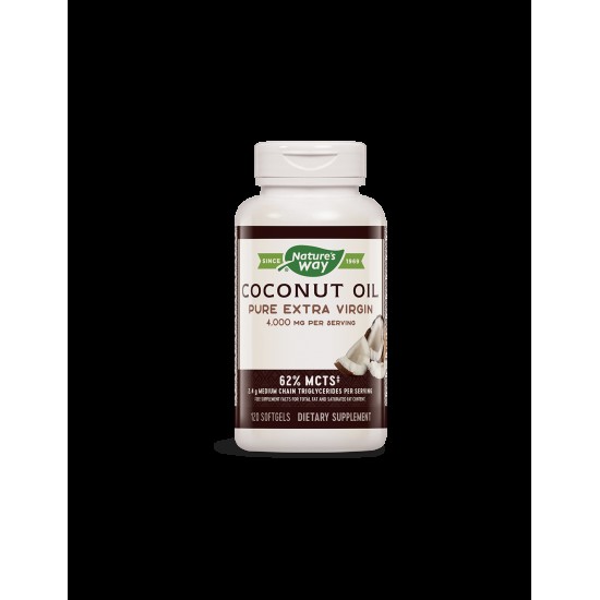 Coconut Oil 62% MCTs/ Кокосово масло оргáник 1000 mg х 120 софтгел капсули
