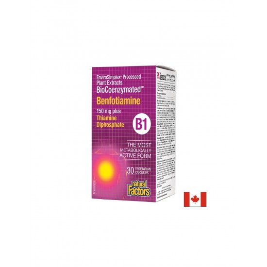 Benfotiamine BioCoenzymated™/ Витамин В1 (Бенфотиамин) и Тиамин дифосфат х 30 капсули Natural Factors