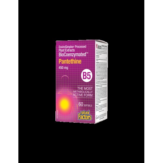 Pantethine BioCoenzymated™/ Пантетин/ Витамин В5 450 mg, 60 софтгел капсули Natural Factors Pantethine BioCoenzymated™/ Пантетин/ Витамин В5 450 mg, 60 софтгел капсули Natural Factors