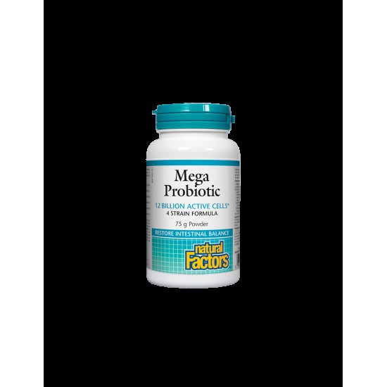 Mega Probiotic/ Мега пробиотик 4 щама, 12 млрд. активни пробиотици 75 g пудра х 75 дози Natural Factors Mega Probiotic/ Мега пробиотик 4 щама, 12 млрд. активни пробиотици 75 g пудра х 75 дози Natural Factors