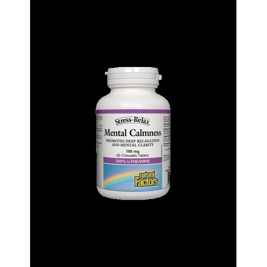 Mental Calmness/ Л-Теанин 100 mg х 60 дъвчащи таблетки Natural Factors Mental Calmness/ Л-Теанин 100 mg х 60 дъвчащи таблетки Natural Factors