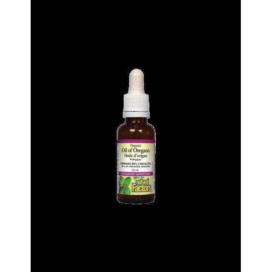 Риган масло, органик - Oil of Oregano Organic 30 mg, 187 дози, 30 ml Natural Factors