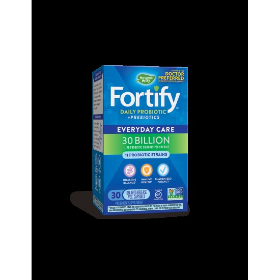 Fortify™ Daily Probiotic  + Prebiotics - Фортифай пробиотик и пребиотици, 30 милиарда активни пробиотици, 30 капсули