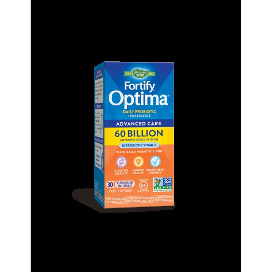 Fortify™ Optima® Advanced Care Probiotic - Фортифай - Оптима пробиотик + пребиотици, 60 милиарда активни пробиотици, 30 капсули