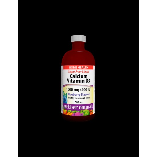 Calcium & Vitamin D3 Liquid/ Калций 1000 mg + Витамин D3 400 IU х 500 ml с вкус на боровинки