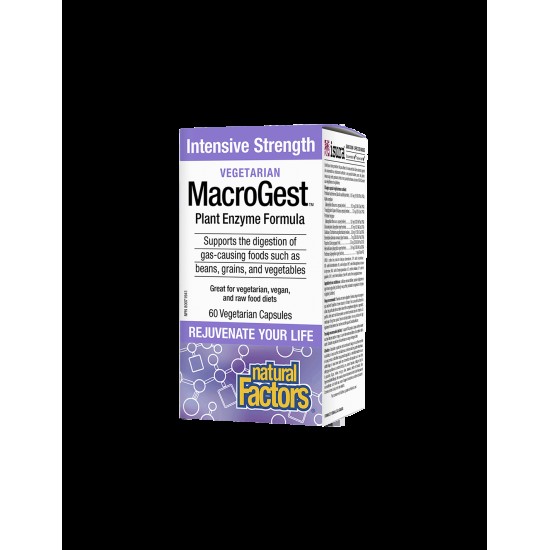 Растителни храносмилателни ензими MacroGest™ - За вегетарианци, вегани и придържащи се към суровоядство, 60 капсули