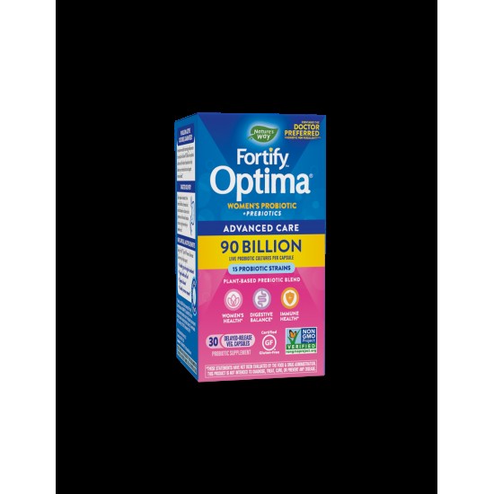 Fortify™ Optima® Women’s Advanced Care - Пробиотик и пребиотици за жени, 90 милиарда активни пробиотици, 30 капсули