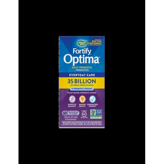 Fortify™ Optima® Daily Probiotic + Prebiotic - Фортифай пробиотик + пребиотици, 35 милиарда активни пробиотици, 60 капсули