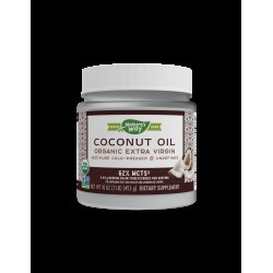 Кокосово масло, 62% MCT мастни киселини - Coconut Oil Organic Extra Virgin, 474 ml, 32 дози