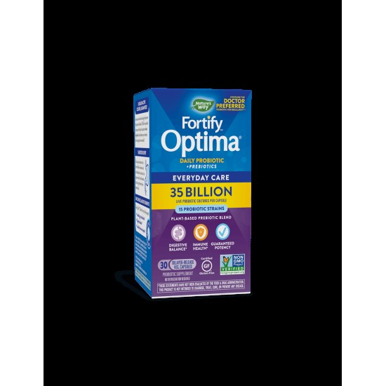 Fortify™ Optima®  Daily Probiotic + Prebiotic - Фортифай Оптима пробиотик, 35 милиарда активни пробиотици, 30 капсули