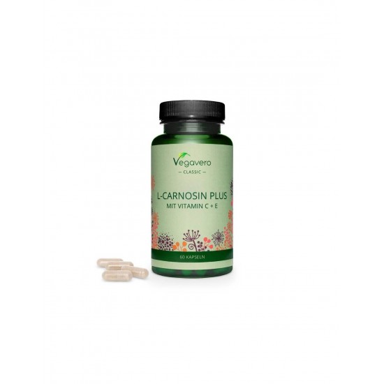 L-Carnosin plus mit Vitamin C+E/ Л-Карнозин Плюс Витамин С+Е 60 капсули, 100% Vegan Vegavero L-Carnosin plus mit Vitamin C+E/ Л-Карнозин Плюс Витамин С+Е 60 капсули, 100% Vegan Vegavero