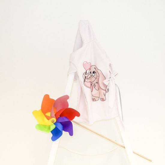 Детски халат за баня DF печат - Слонче с балон