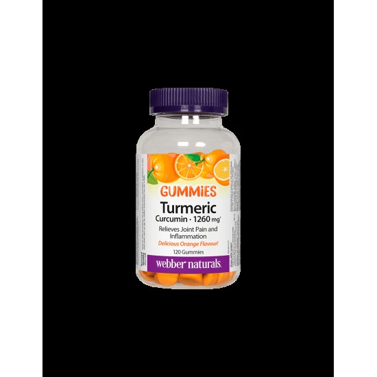 Turmeric Curcumin Gummies / Куркума, 120 желирани таблетки с вкус на портокал Webber Naturals