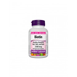 Biotin / Биотин, 2500 µg, 90 капсули Webber Naturals Biotin / Биотин, 2500 µg, 90 капсули Webber Naturals