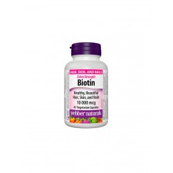 Biotin Extra Strength / Биотин екстра сила, 10000 mcg, 45 капсули Webber Naturals Biotin Extra Strength / Биотин екстра сила, 10000 mcg, 45 капсули Webber Naturals