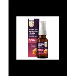 Мед от манука, прополис и витамин D3 за гърлото - При дихателни инфекции, пресипнал глас и лош дъх - Спрей за уста, 20 ml