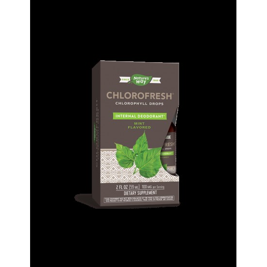 Chlorofresh® Chlorophyll Drops/ Хлорофреш® Хлорофил Капки х 59 ml (без алкохол) с ментов вкус Nature’s Way