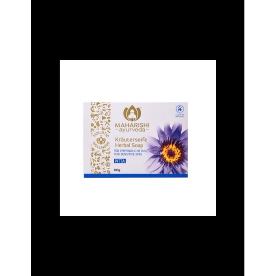 Аюрведичен билков сапун Pitta със син лотос - За чувствителна и реактивна кожа, 100 g Аюрведичен билков сапун Pitta със син лотос - За чувствителна и реактивна кожа, 100 g