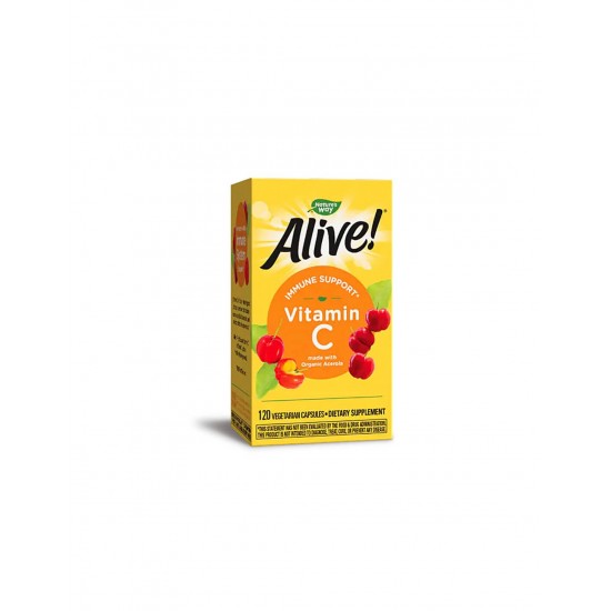 Alive! Vitamin C / Алайв! Витамин С (oт ацерола органик), 120 капсули Nature’s Way